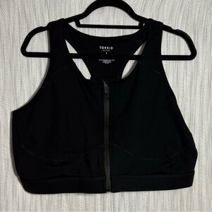 Torrid Black Front-Zip Sports Bra